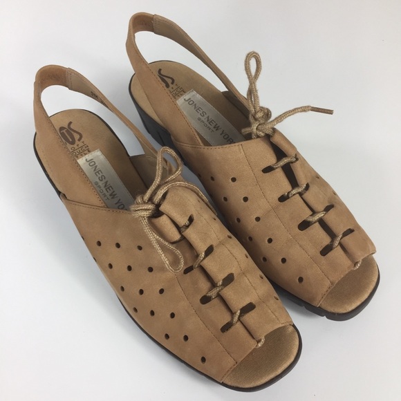 Vintage Jones New York Sport Tan Wedge Sandals